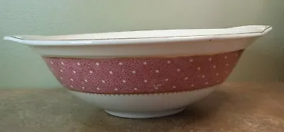 £4.95 • Buy Vintage Ridgway 'Conway' Pink Polka Dot, 22cm Bowl Or Vegetable Serving Dish