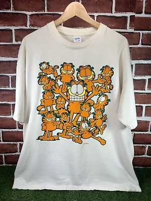 VTG 80’s Garfield And Friends Show The Many Faces Velva Sheen T-shirt XL RARE • $80