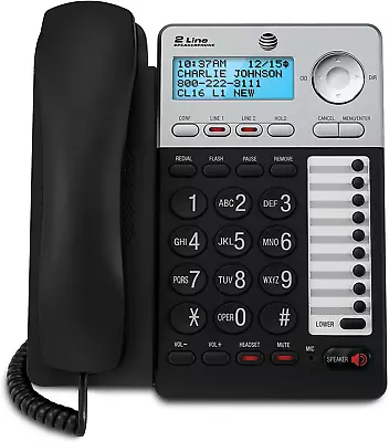 AT&T 2 Line Corded Business Phone With Caller ID/Call Waiting & Speakerphone • $42.99