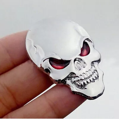 $3.27 • Buy 3D Silver Metal Skull Bone Car Decor Emblem Badge Decal Sticker Car Accessories