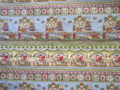 Mumm's The Word Debbie Mumm Fabric 1 Yard X 42  Garden Angel Cat Butterfly Bird • $8.95