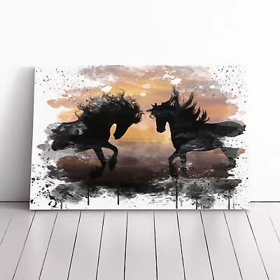 Wild Horses V3 Canvas Wall Art Print Framed Picture Decor Living Room Bedroom • £24.95