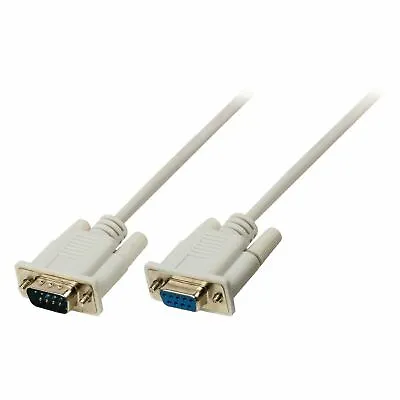 9 Pin Male To Female RS232 Straight D-SUB DBM9 DBF9 Extension Cable Lead 2m • £5.32