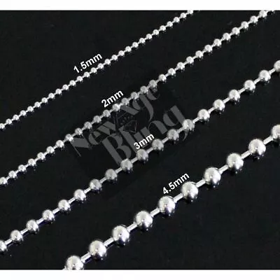 Stainless Steel Ball Chain 16 -40  Dog Tag Bead Necklace 1.5/2/3/4.5mm • $8.30