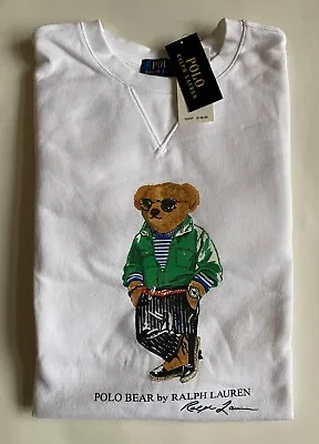 $148 NWT Mens Polo Ralph Lauren Preppy Beach Bear Fleece Crewneck Sweatshirt • $114.95