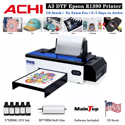 ACHI A3 Epson R1390 DTF Printer Direct To Film T-Shirt Printer Roller Version US • $1999