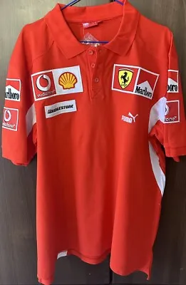FERRARI F1 Team Pit Crew Shirt Puma Official Marlboro Men Size XLRed Formula One • $385