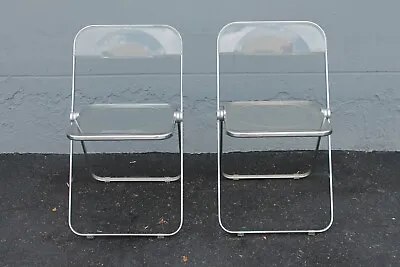 PAIR VINTAGE LUCITE SIDE CHAIRS - 1960's • $779