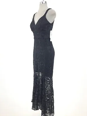 Nicole Miller NEW YORK NWT Stunning Evening BLACK Lace Mermaid Dress Size 0 4 • $59.99