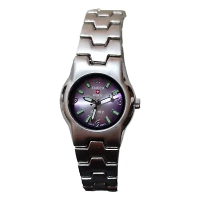 Beautiful Zurich Sports Watch S-481l Purple Face New Battery Fitted  • £15.99