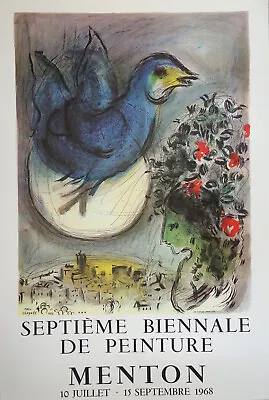 Marc Chagall: Dove Blue 1968 Poster D’Period Hand Signed • $133.10