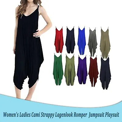£9.98 • Buy New Women's Cami Harem Jumpsuit Playsuit Ladies Romper Lagenlook Top Dress UK 