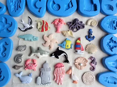 1x Mini Craft Mould: Undersea Nautical Sea Creature Themed (Cupcake Clay Resin) • £4.15