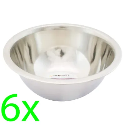 £4.99 • Buy New 6 X 18cm Stainless Steel Deep Mixing Bowl Cooking Kitchen Baking Lightweight