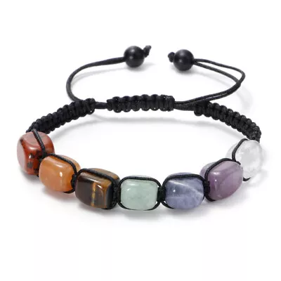 Natural Crystal Bracelet Chakra Bead Anxiety Stone Jewellery Healing Reiki Gift • £3.59