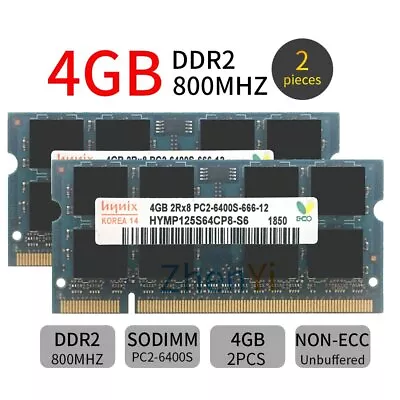 £8.39 • Buy 16GB 8G 4G PC2-6400 DDR2-800MHz 200Pin SODIMM Laptop Memory RAM For Hynix Lot UK