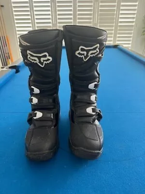 Fox Black/white Youth Motorbike Boots Size 6 • $170