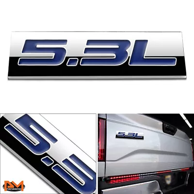  5.3L  Polished Metal 3D Decal Blue Emblem Exterior Sticker For GMC/Chevrolet • $7.89