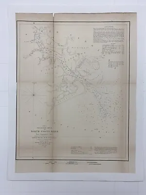 Rare 1851 US Coast Survey Map AD Bache . North Edisto River South Carolina • $55
