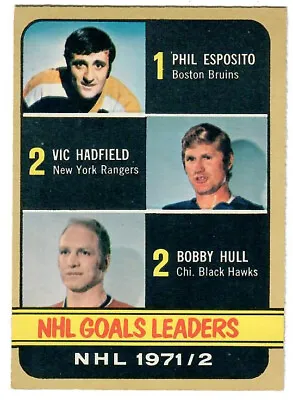 1972-73 OPC #272 NHL GOALS LEADERS (PHIL ESPOSITO & BOBBY HULL) Hockey Card • $8.75