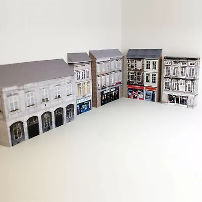 Card Low Relief OO Gauge Buildings Pack Of 5 Shops 1/76 Scale Model Rail Set 11  • £11.99