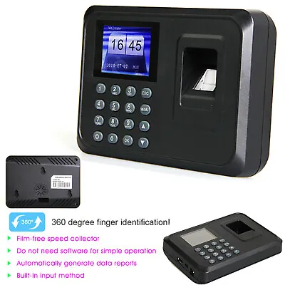 £31.99 • Buy Attendance Check Fingerprint+ Password Time Recorder Clocking In Clock Machine