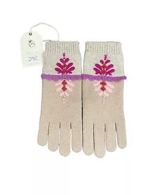 French Knot By Lindsay Mason 100% Merino Wool Ginger Gloves NWT $82 • £43.38