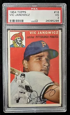 1954 Topps VIC  JANOWICZ #16 PSA 3 VG Pirates 26395296 • $29.95