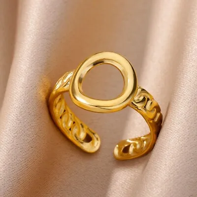 M&T 2007 Gold Plated Stainless Steel Open Ring Adjustable Ring One Piece JWMX14 • $2.90