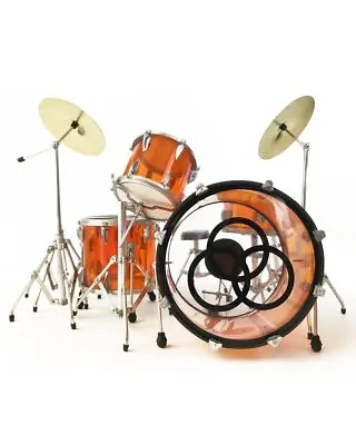 AXE HEAVEN Vistalite Trans Amber Tribute Led Zeppelin Miniature Drum Set Display • $79.99