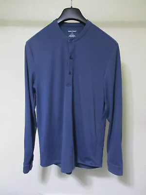 Ministry Of Supply Blue Performance Long Sleeve Henley Shirt - Medium • $10