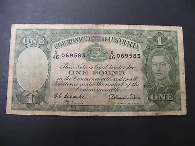 1952 Coombs - Wilson £1 Pound  One Pound  X46 069583 • $32.50