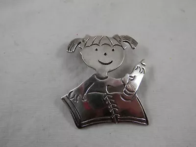 Vintage Sterling Silver School Girl Pendant Or Pin 925 1.5  • $35.99