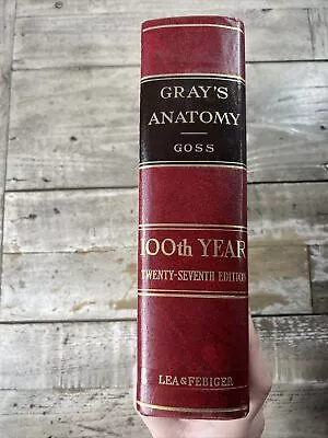 1959 Antique Medical Book  Gray's Anatomy Centennial Edition  Illustrated • $42