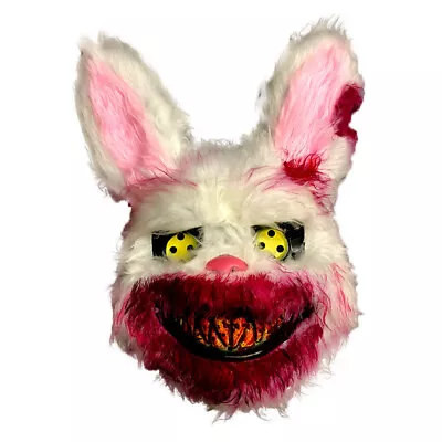  Halloween Scary Mask Rabbit Bunny Mask Bloody Plush Animal Head Mask Props • $8.45