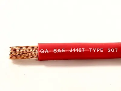 2 Gauge COPPER Battery Cable RED SAE J1127 SGT Automotive Power Wire 10' FT • $33.92