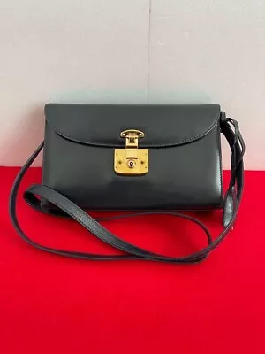 Gucci Vintage Women's Clutch Shoulder Bag Leather Black Used Authentic Japan F/S • $535.99