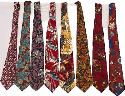 Lot Of 8 Vintage Ties For Wear Or Crafts Various Colors And Patterns • $9.99