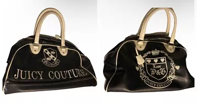 Vintage Juicy Couture PG Bowler Black Purse Key Lock Carry On Travel- Has Wear • $164.99