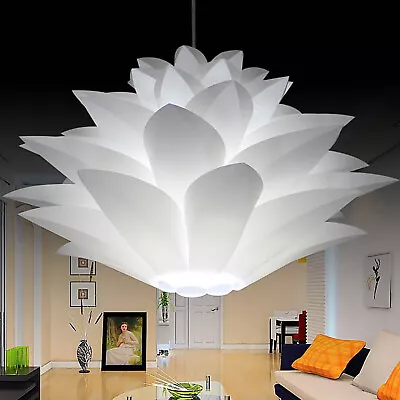 Modern DIY White Lotus Flower Ceiling Light Shade Pendant Lampshade Home Decor • £11.35