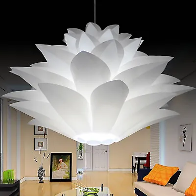 Modern White Lotus Flower Ceiling Light Shade Pendant Lampshade Room Home Decor • £11.39
