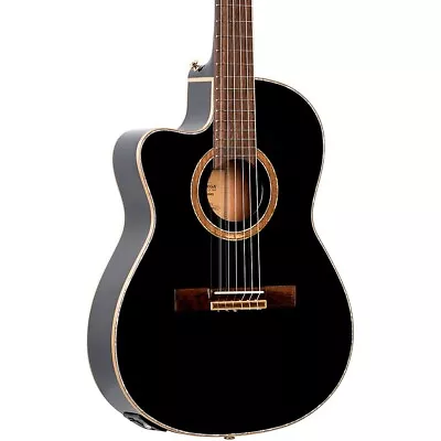 Ortega Performer Series RCE138-T4BK-L Thinline A/E Nylon Guitar Black • $649.99