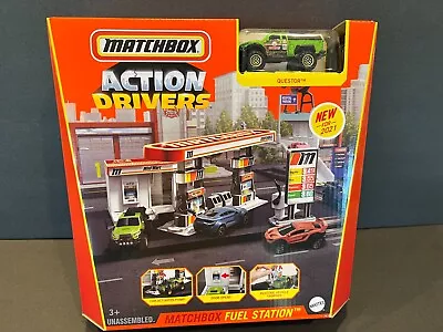 Mattel Matchbox Action Drivers Fuel Station Playset W/Questor OffRoad Truck NIB • $24.30