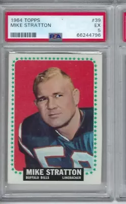 1964 Topps Football Card #39 Mike Stratton Buffalo Bills Graded PSA 5 • $13.99