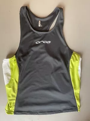 Orca Triathlon Men's Race Tri Top - Medium - Grey / Yellow - New With Tags • $20