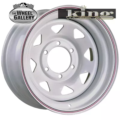 Set Of  King Terra White 15x10 5/139.7 -44N White - Red & Black Pinstripe St... • $596