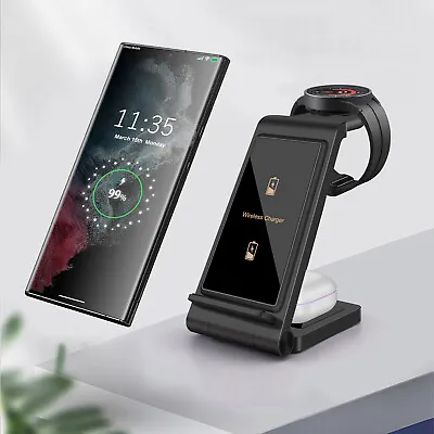 $37.99 • Buy 3in1 Fast Wireless Charger Station For Samsung Galaxy Watch S22 S21 Note20 Buds