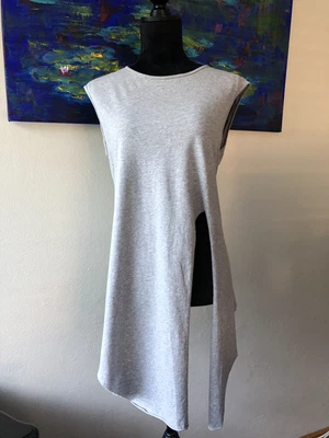 $45 • Buy Sz 10 / 12 Scanlan Theodore 'grey Melange' Trapeze Cut Out Top Measurements Inc