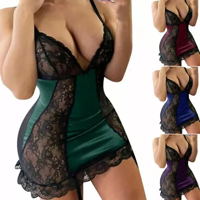 $7.69 • Buy Plus Size Nighties Dress Women Sexy Lace Lingerie Babydoll Bodycon Nightdress AU