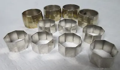 $4.99 • Buy NAPKIN RINGS Silver Plated/Brass Lot Of 11 Antique & Vintage